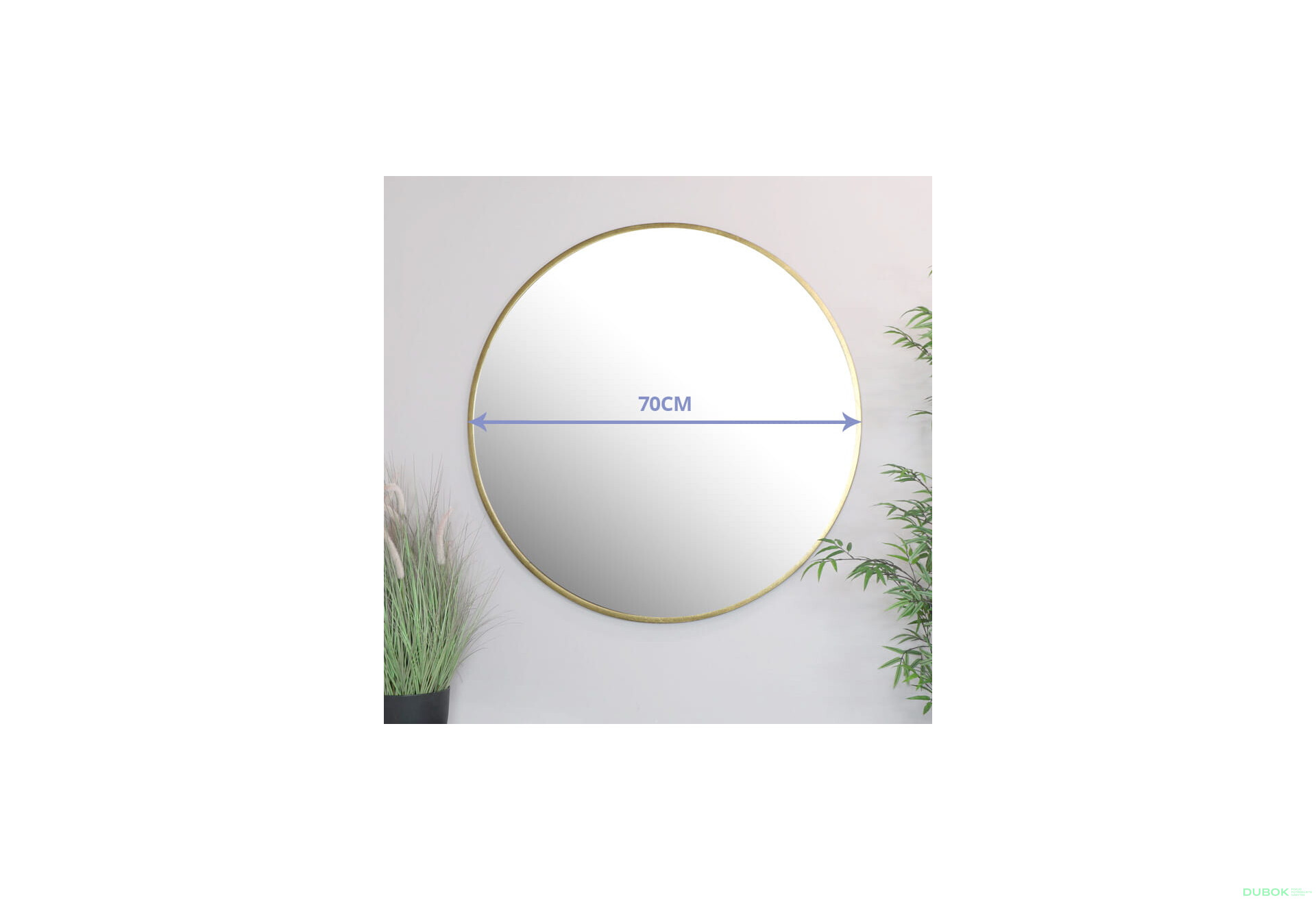 Fotografia 4 - Lustro 70cm złota rama