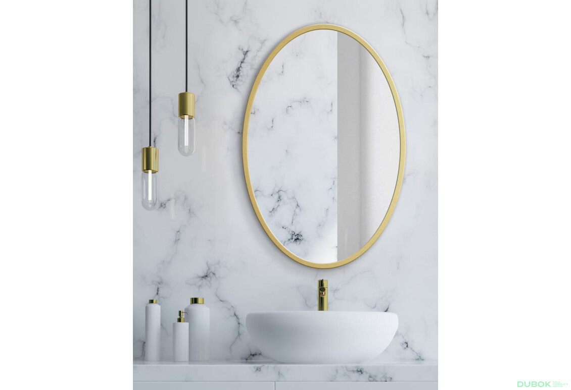 Fotografia 6 - Lustro 70cm złota rama