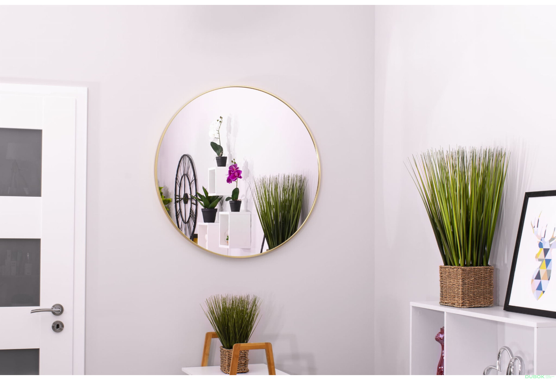 Fotografia 7 - Lustro 70cm złota rama