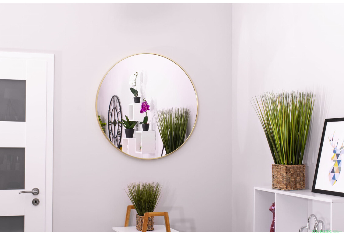 Fotografia 7 - Lustro 70cm złota rama