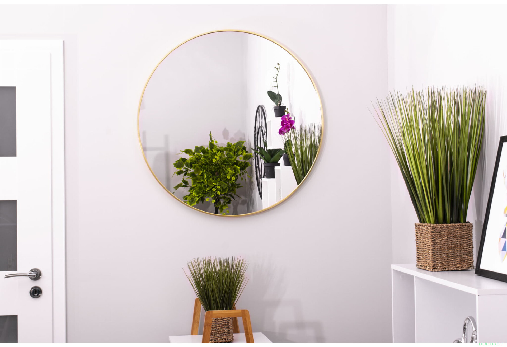 Fotografia 8 - Lustro 70cm złota rama