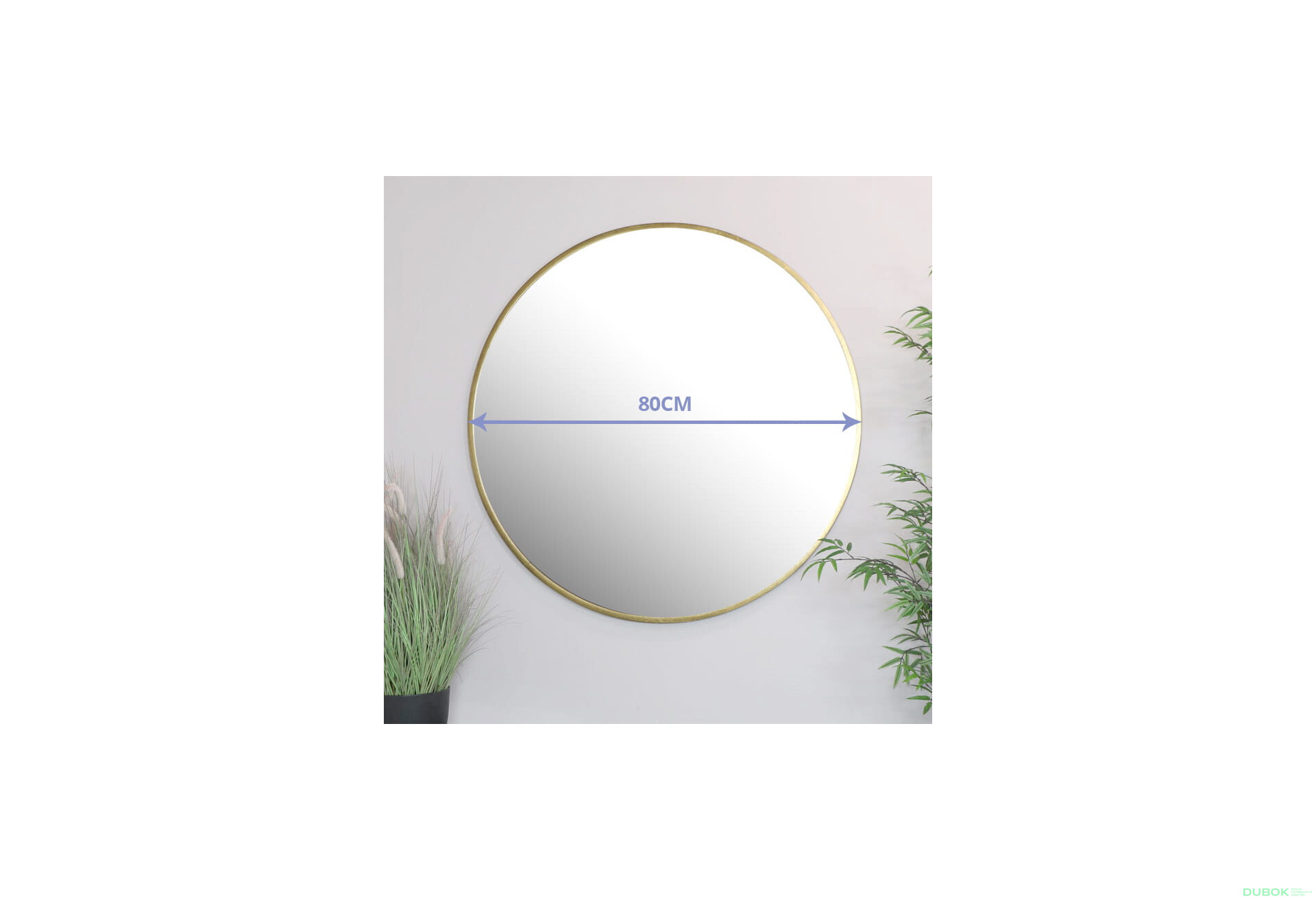 Fotografia 4 - Lustro 80cm złota rama