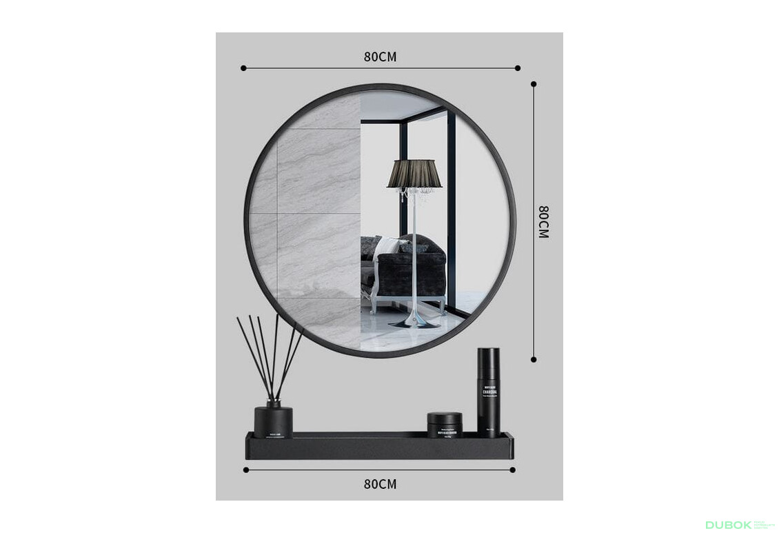 Fotografia 4 - Lustro z półką 80cm czarne
