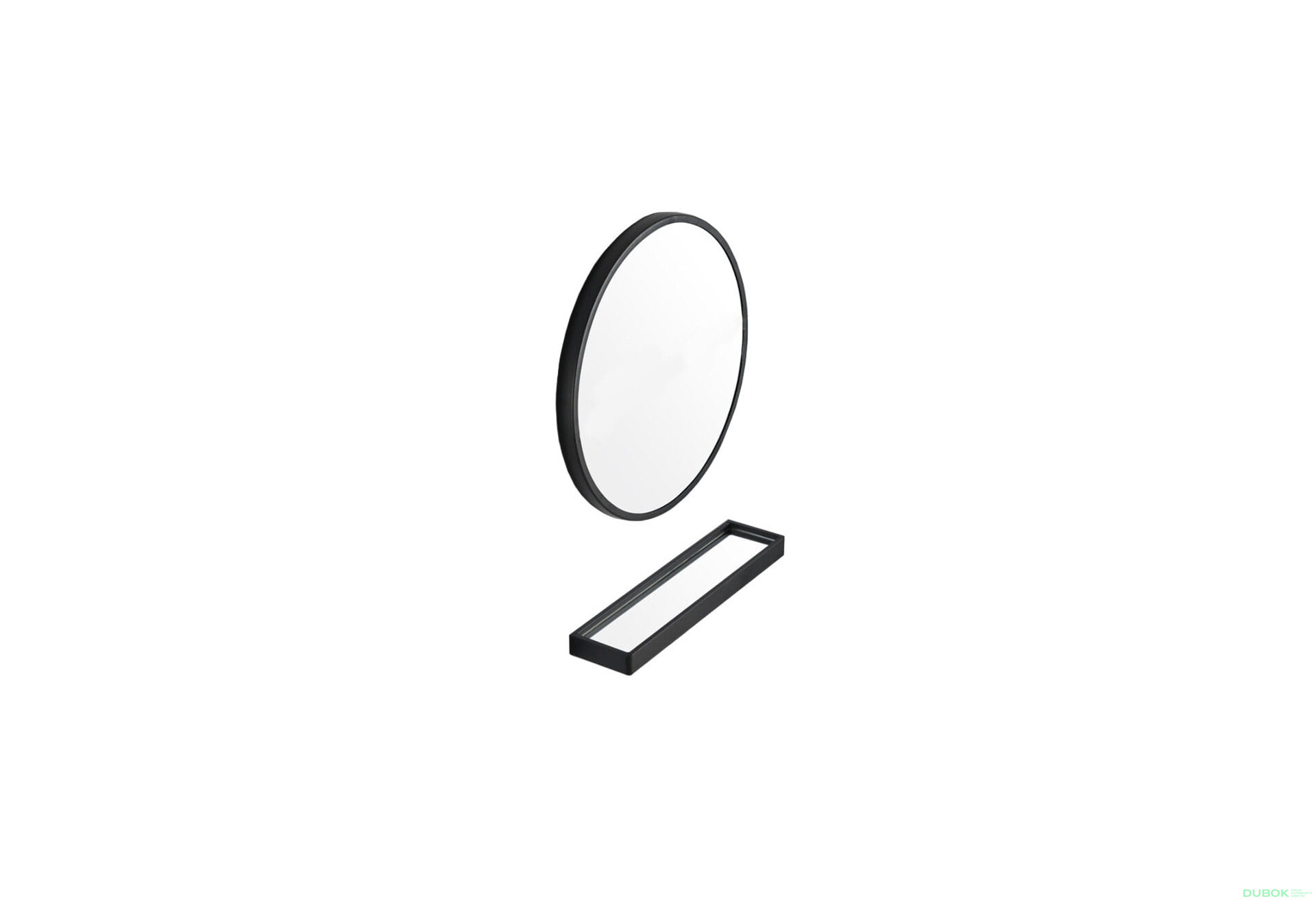 Lustro z półką 80cm czarne - Fotografia 6 Fotografia 6 - Lustro z półką 80cm czarne