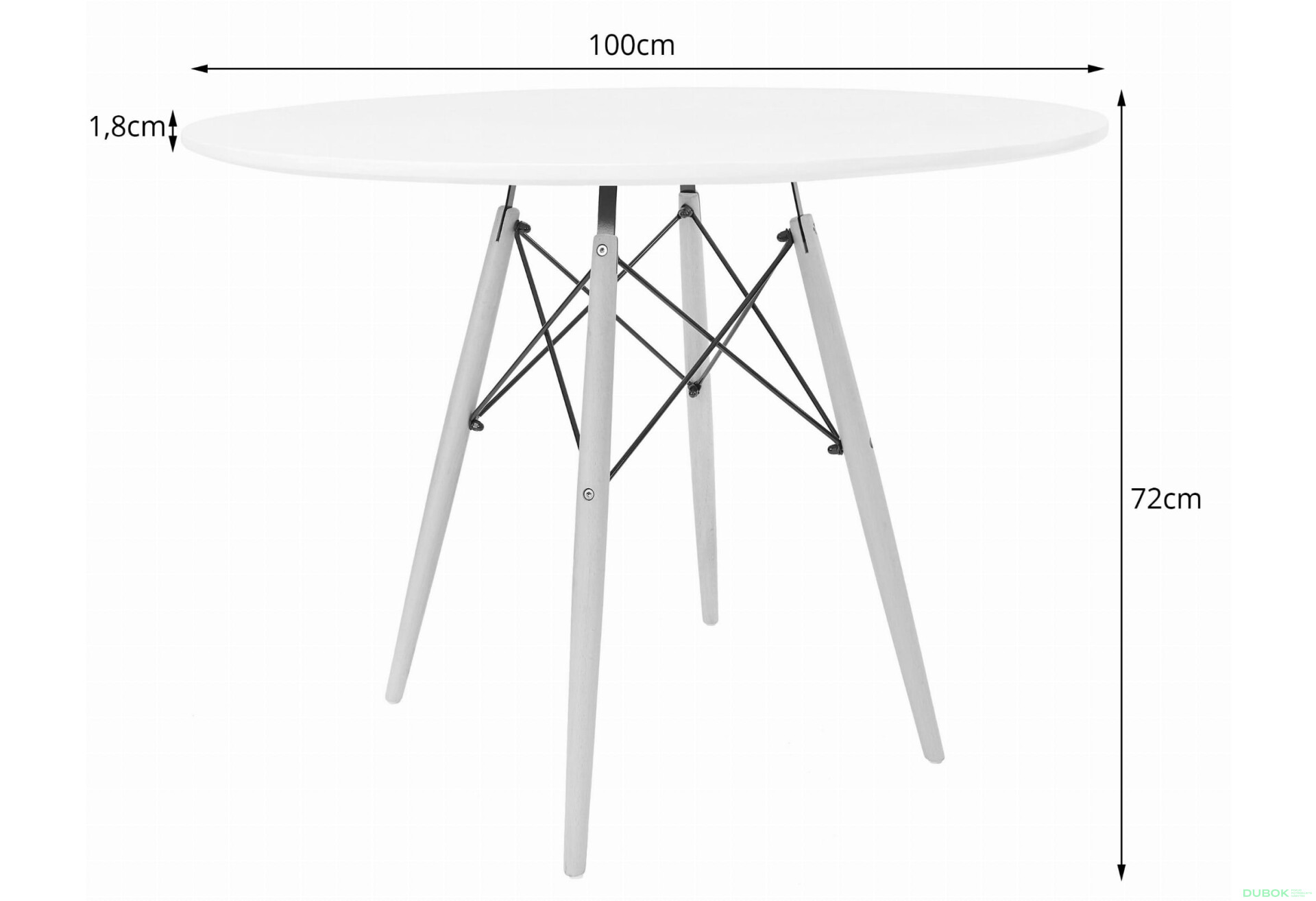 Stół TODI Okrągły 100cm - biały - Fotografia 4 Fotografia 4 - Stół TODI Okrągły 100cm - biały