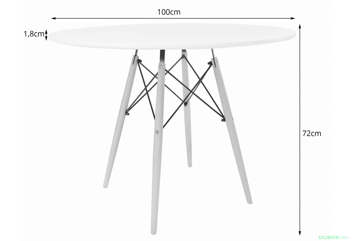 Stół TODI Okrągły 100cm - biały - Fotografia 4 Fotografia 4 - Stół TODI Okrągły 100cm - biały