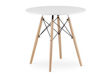 Stół TODI Okrągły 80cm - biały