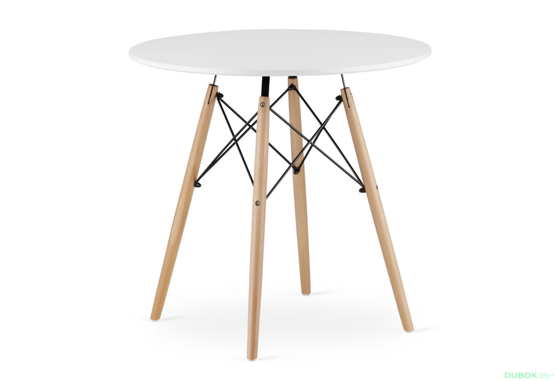 Stół TODI Okrągły 80cm - biały