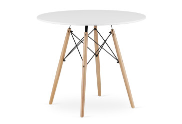 Stół TODI Okrągły 90cm - biały