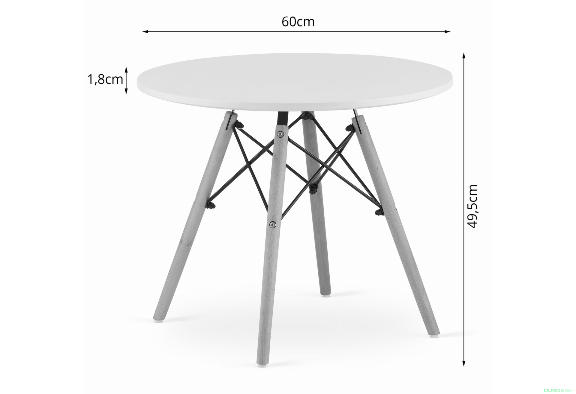 Stolik MAKSI Okrągły 60cm - biały - Fotografia 4 Fotografia 4 - Stolik MAKSI Okrągły 60cm - biały