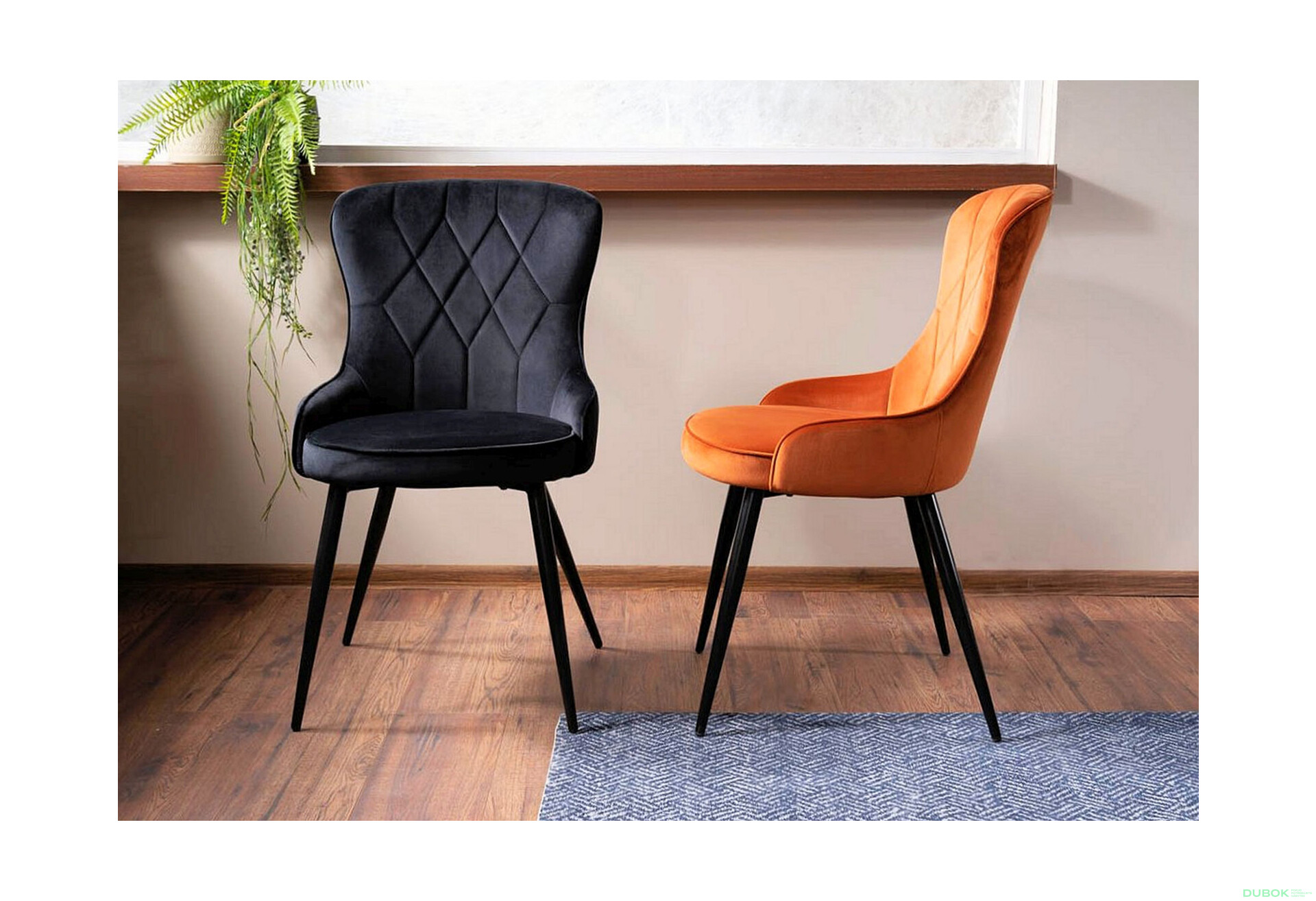 Fotografia 3 - Stolička Lotus Velvet čierny Bluvel 19, kov čierna matná