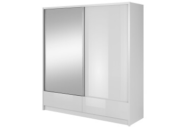 Skriňa Aria I 200 biely / biely lesk