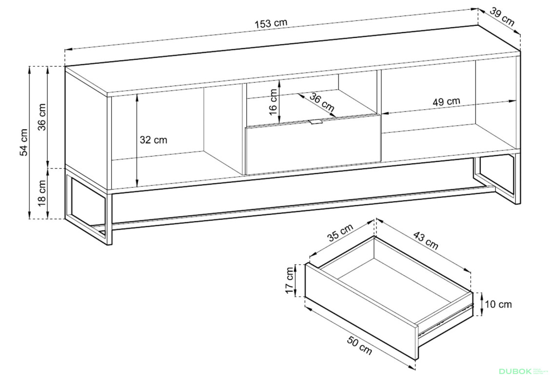 Fotografia 9 - TV stolík ARTV153 dub artisan Amber