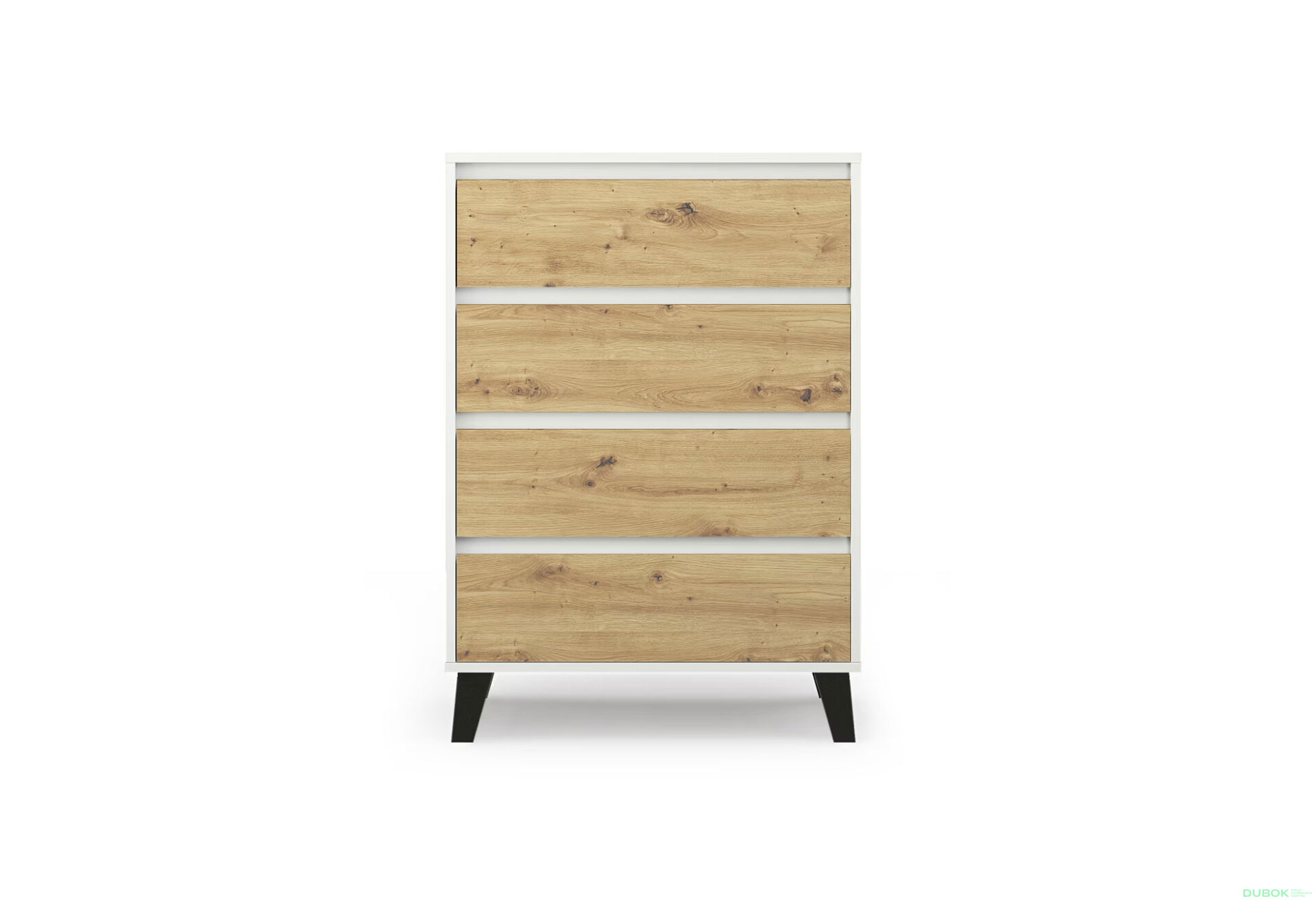 Fotografia 1 - Komoda Borg 4s/70 biela / dub artisan