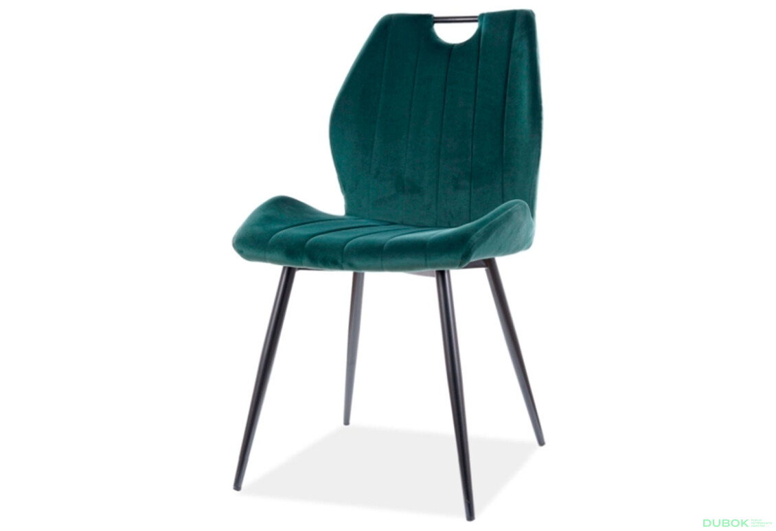 Stolička Arco Velvet zelený Bluvel 78, matná čierna kov