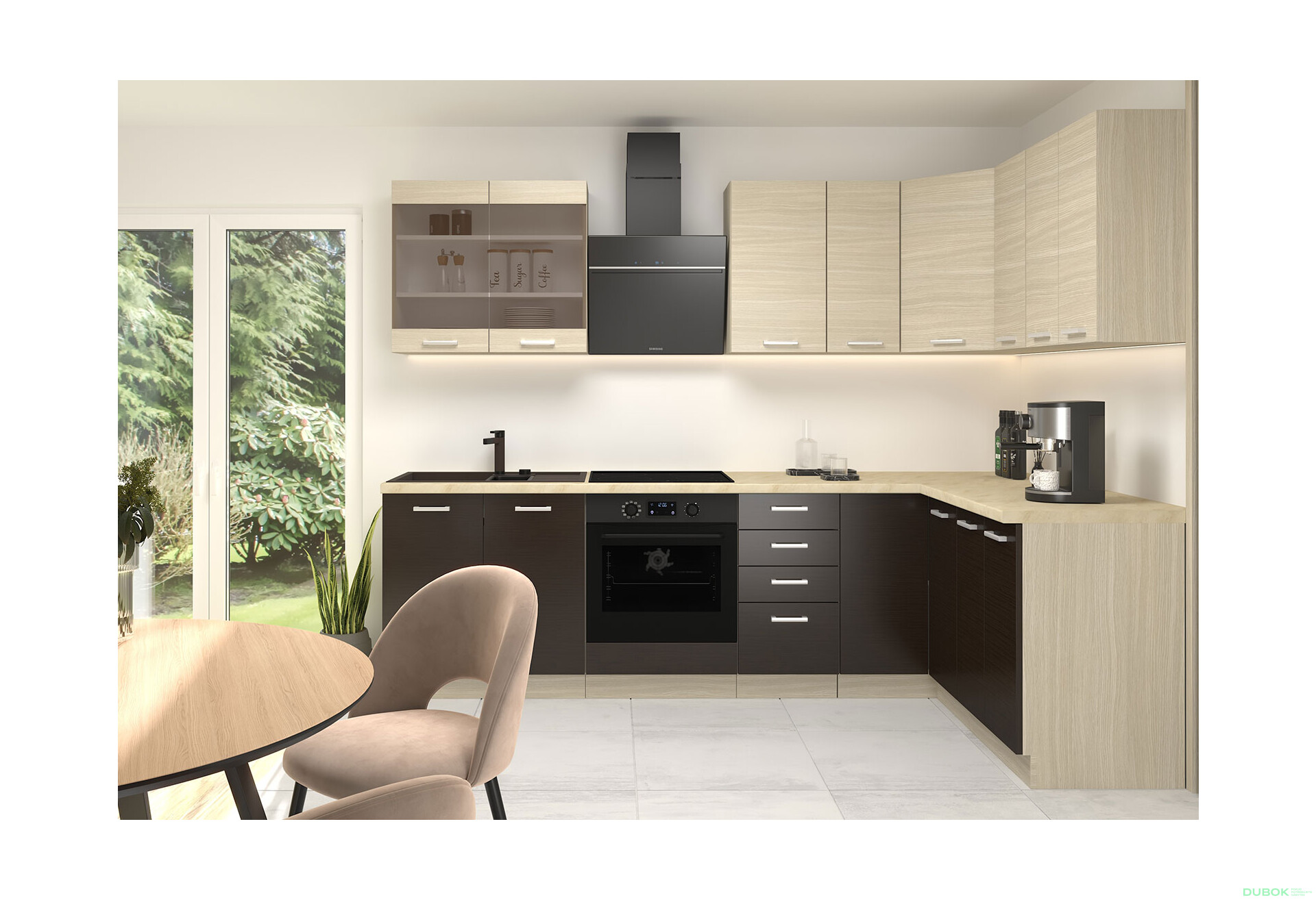 Fotografia 1 - Modulárna kuchyňa Chamonix dub ferrara / tmavé legno