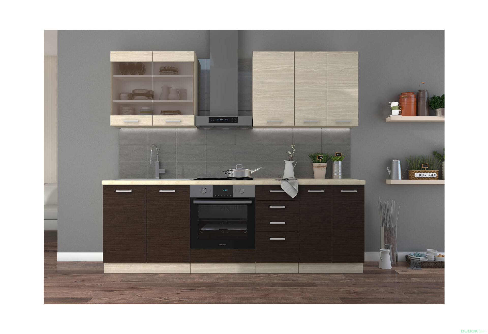 Fotografia 11 - Modulárna kuchyňa Chamonix dub ferrara / tmavé legno