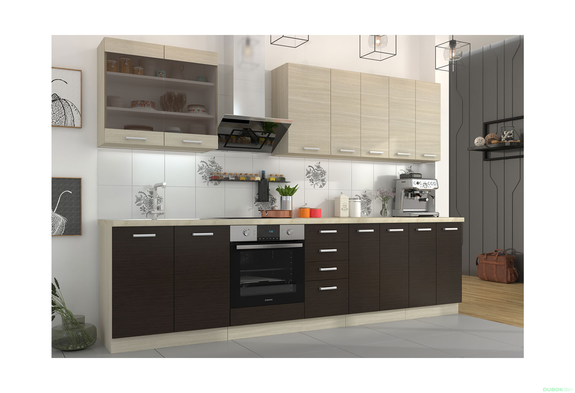 Fotografia 12 - Modulárna kuchyňa Chamonix dub ferrara / tmavé legno