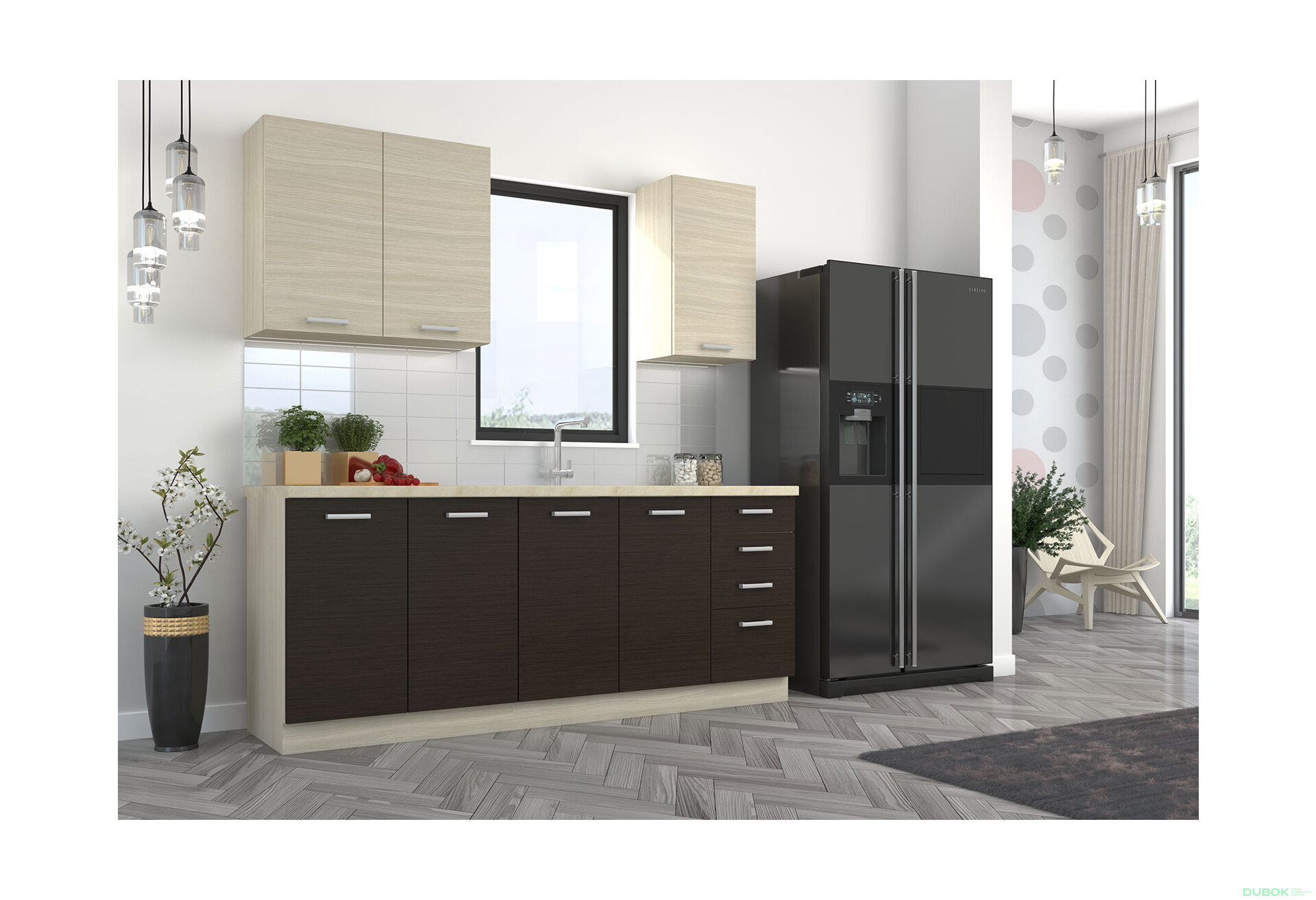 Fotografia 6 - Modulárna kuchyňa Chamonix dub ferrara / tmavé legno