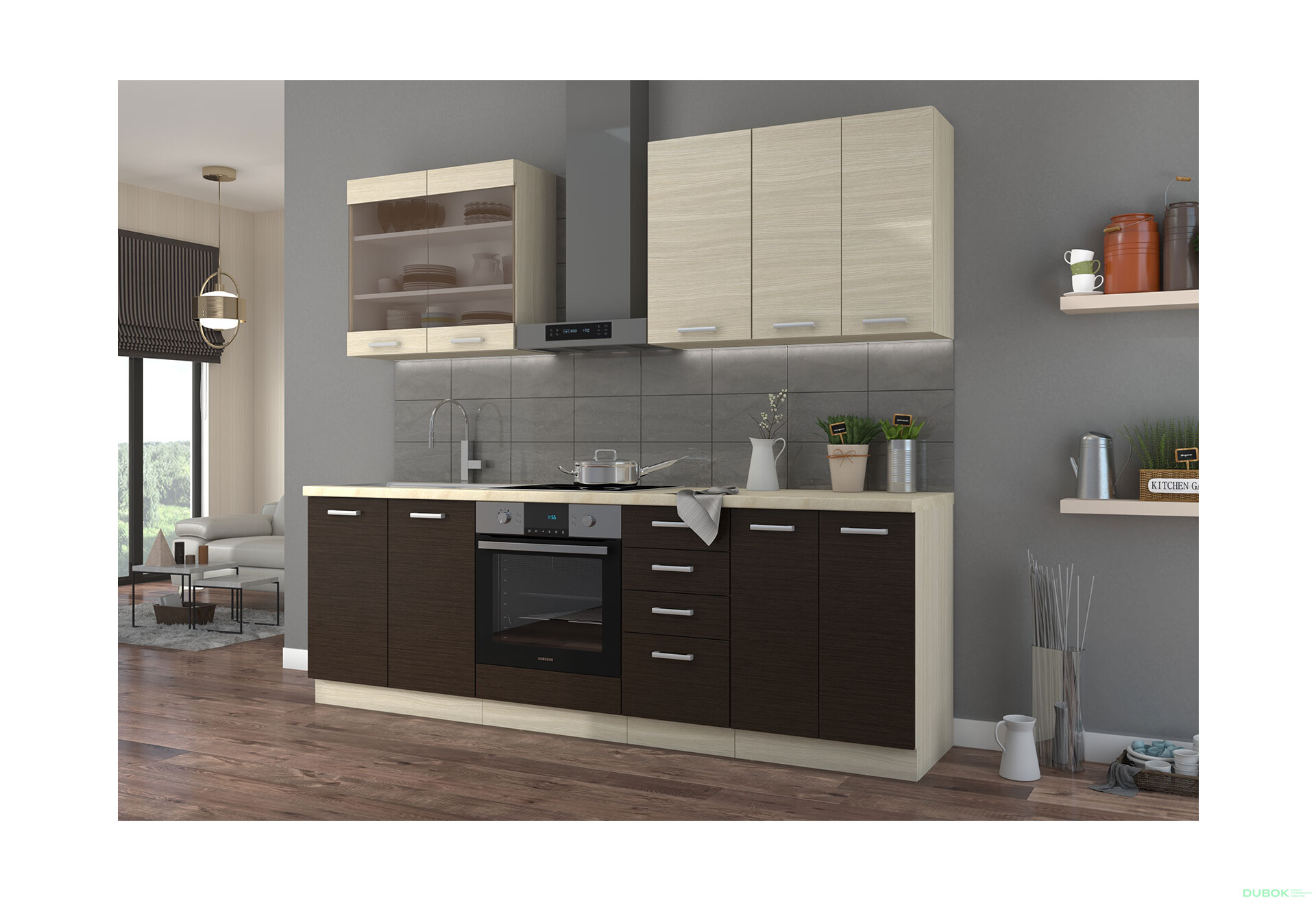 Fotografia 10 - Modulárna kuchyňa Chamonix dub ferrara / tmavé legno