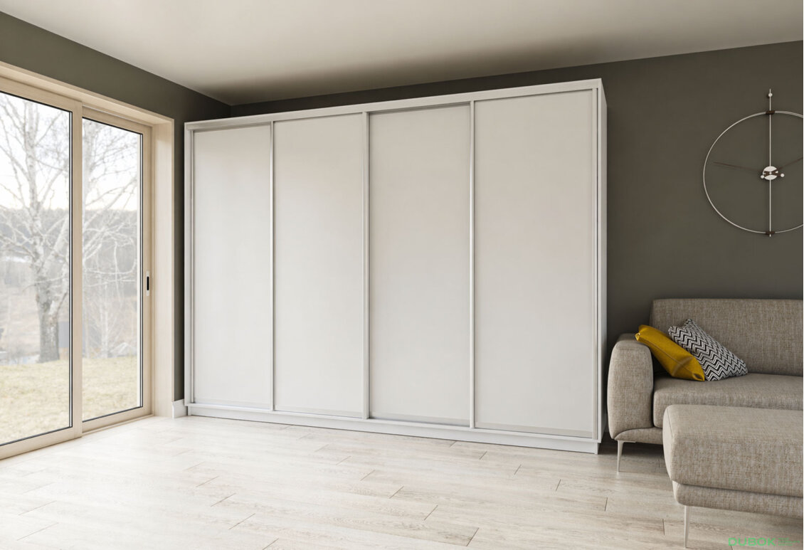 Fotografia 3 - Skriňa s posuvnými dverami 2200x3000x600 4DTD nymphaea alba, profil strieborný