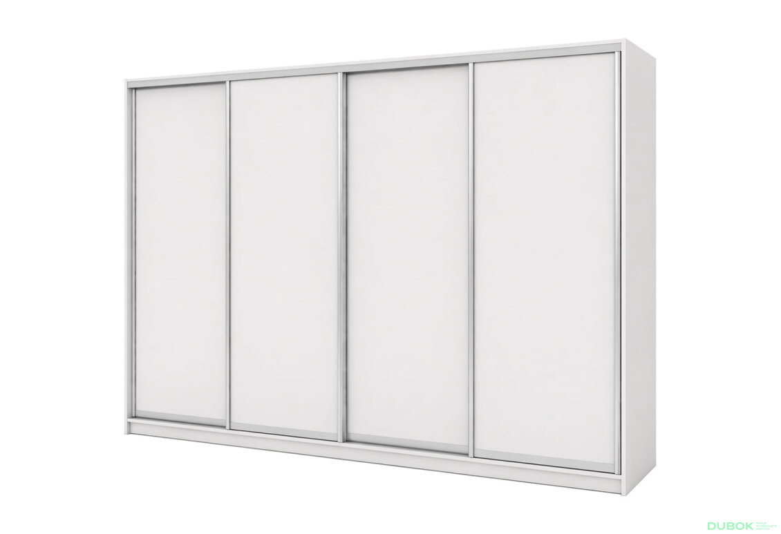 Skriňa s posuvnými dverami 2200x3000x600 4DTD nymphaea alba, profil strieborný