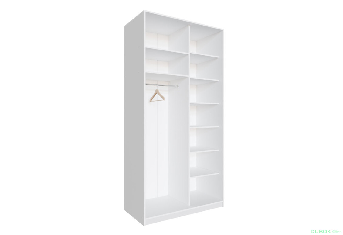 Skriňa 2D 1200x600x2400, 2 DTD, biela - Fotografia 2 Fotografia 2 - Skriňa 2D 1200x600x2400, 2 DTD, biela