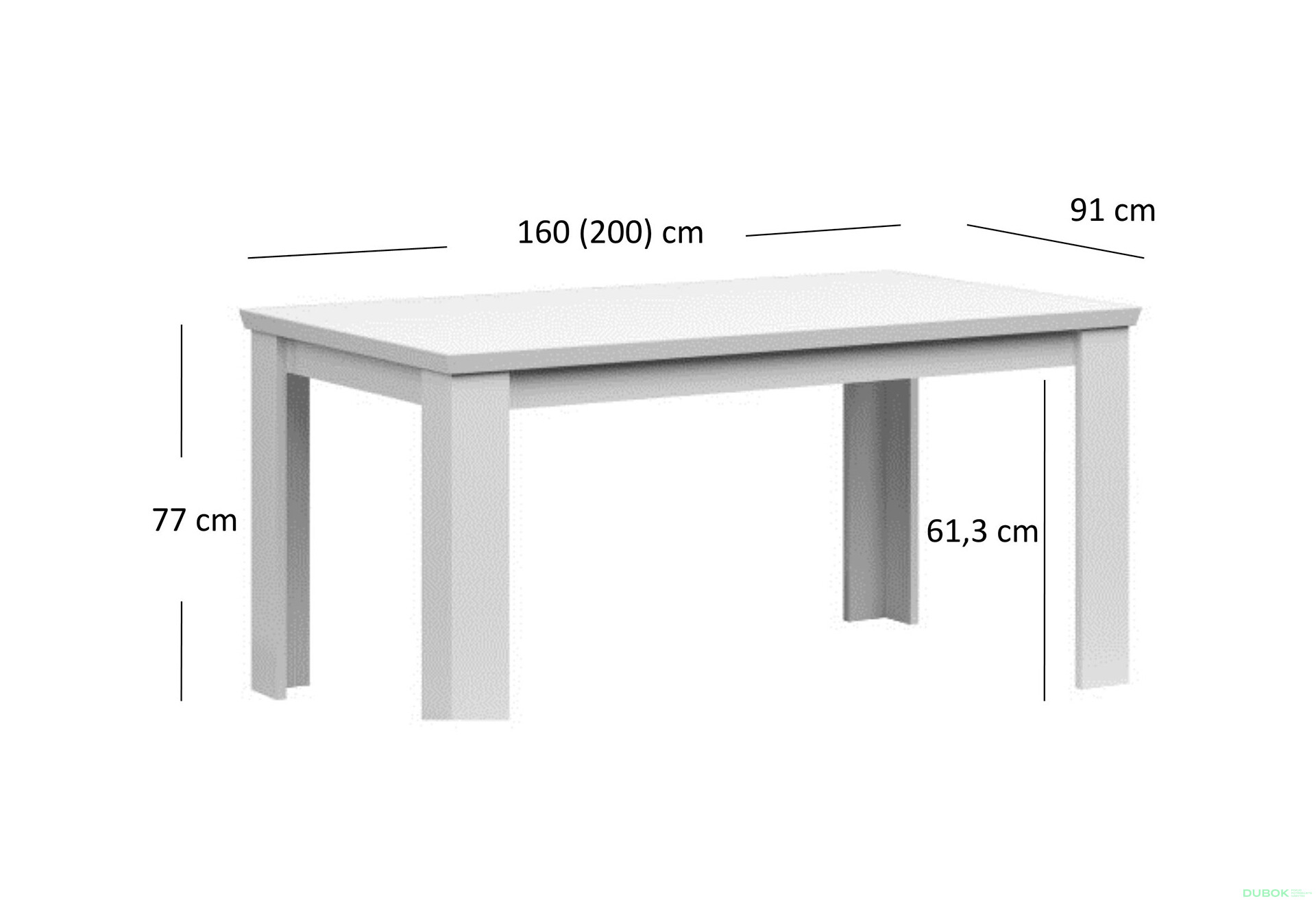 Fotografia 2 - Rozkladací stôl 160/200 biely Agnes