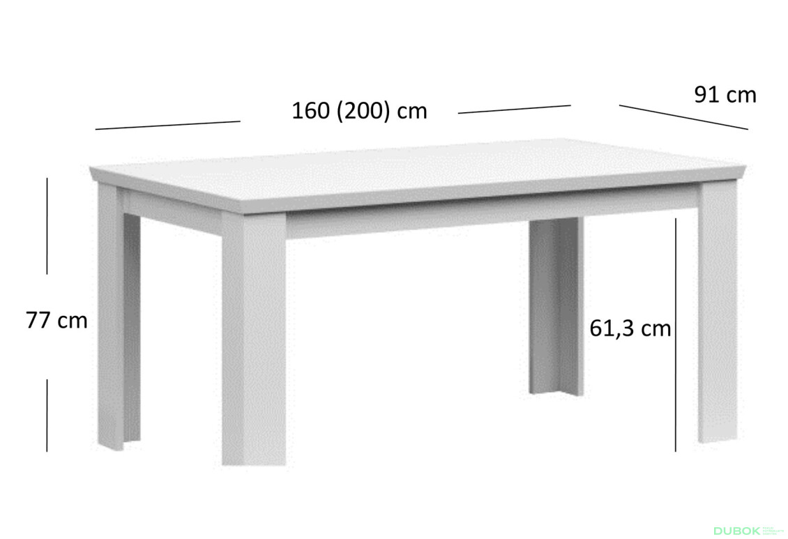 Fotografia 2 - Rozkladací stôl 160/200 biely Agnes