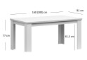 Fotografia 2 - Rozkladací stôl 160/200 biely Agnes