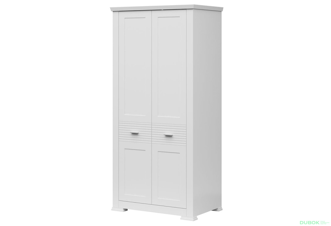 Skriňa dvojdverová Agnes 94x200x58 cm Biela