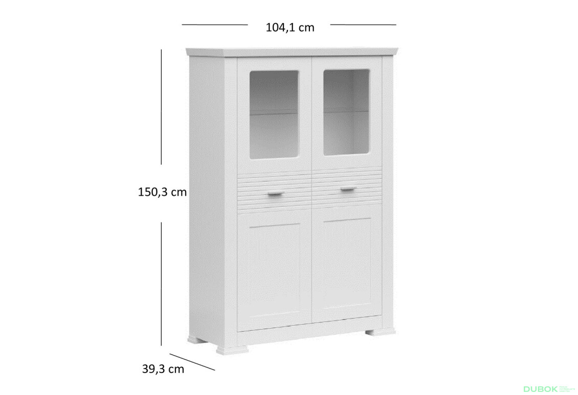 Fotografia 2 - Vitrína nízka 2w biely Agnes