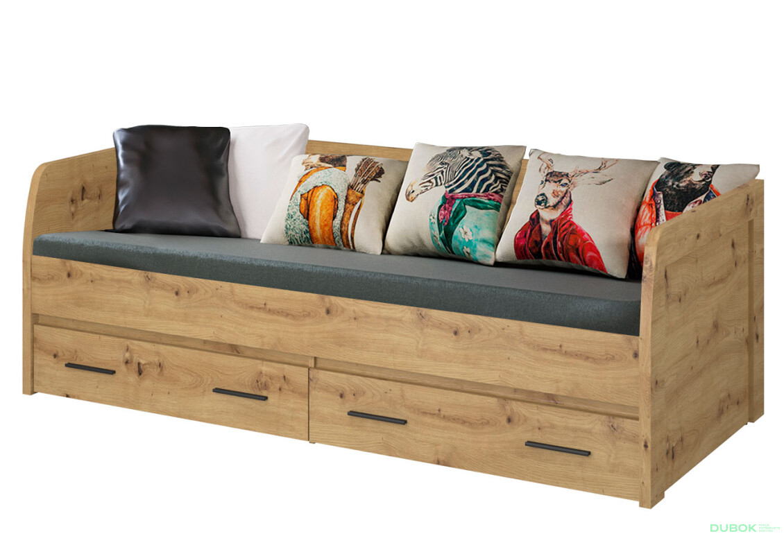 Posteľ 2s/90x200 s roštom dub artisan Ayson