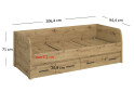 Fotografia 3 - Posteľ 2s/90x200 s roštom dub artisan Ayson