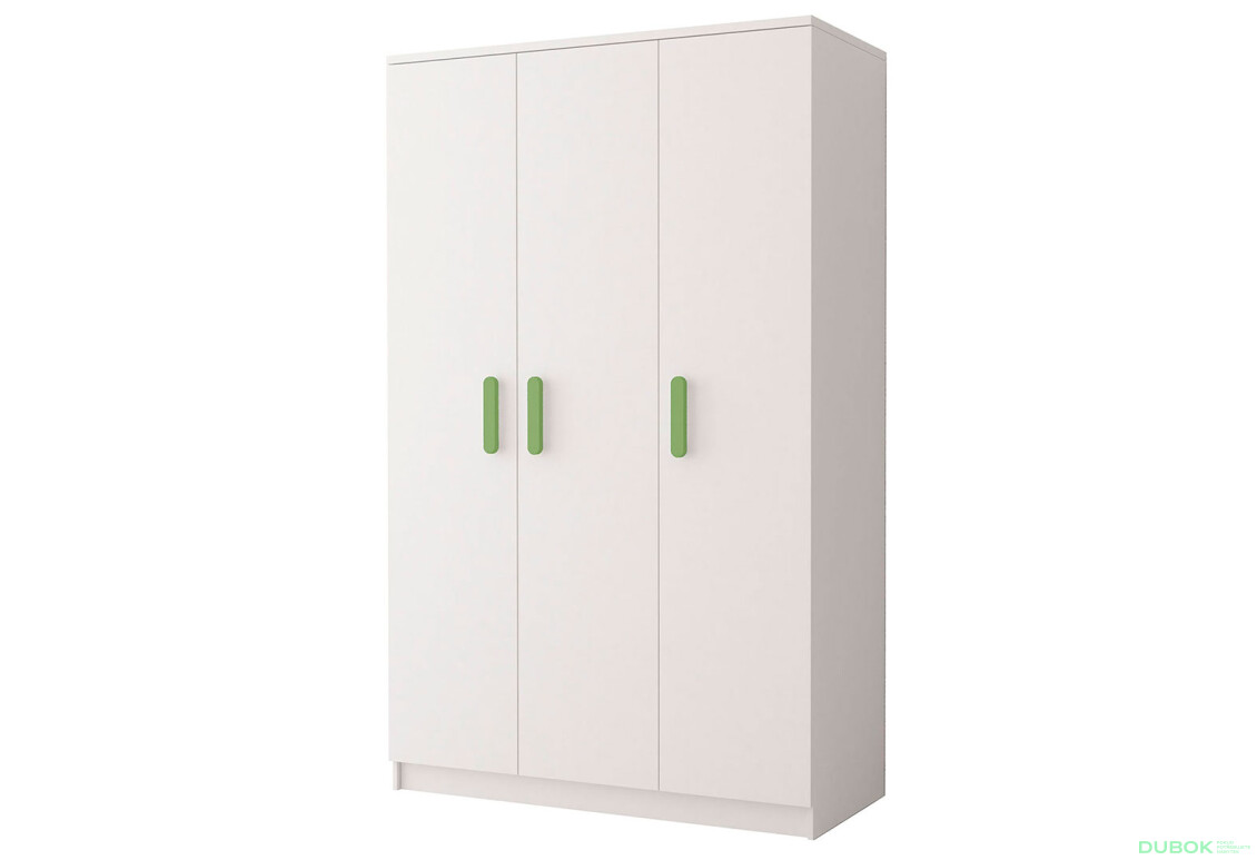 Skriňa 3D Šmyk biela, úchytky lemon Idczak meble