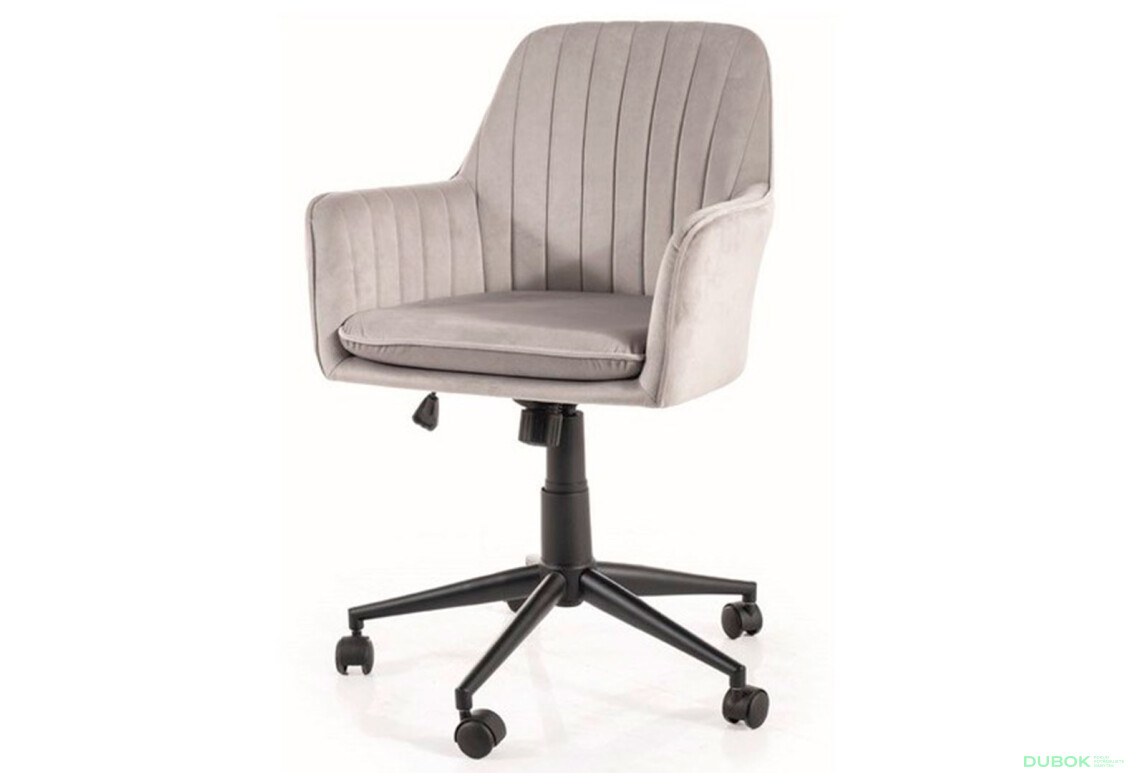 Otočné kreslo Q-886 Velvet svetlo šedý Bluvel 03