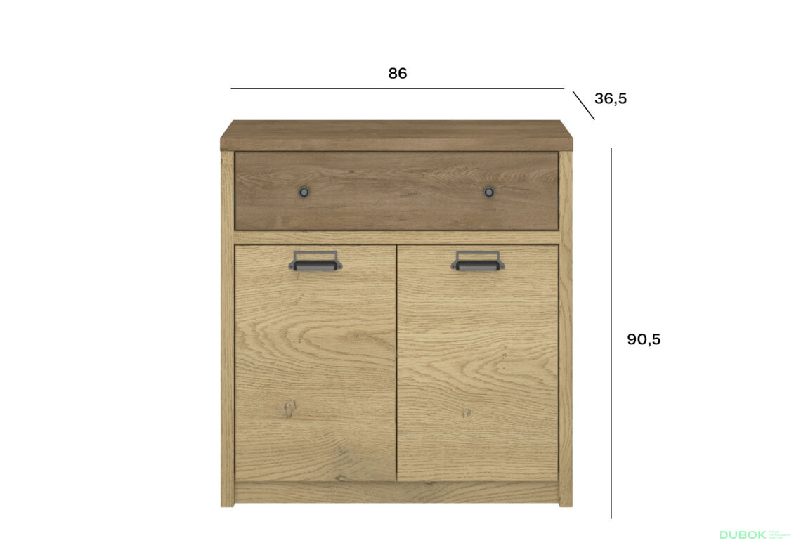 Fotografia 4 - Komoda 2d1s dub cremona / dub lefkas Denzel