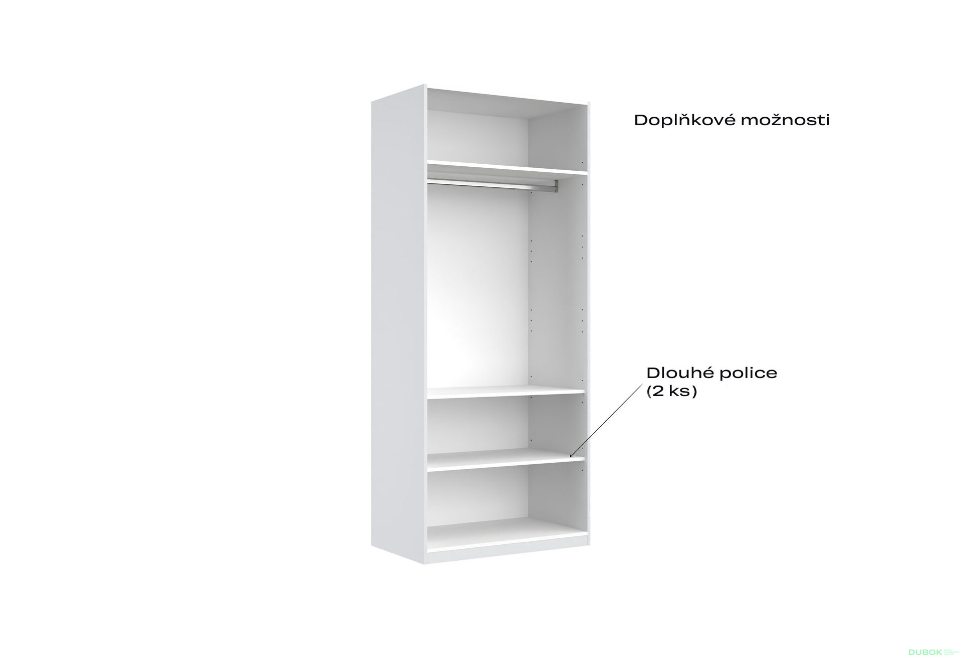 Fotografia 4 - Korpus skrine 2dv Biely lesk Idea