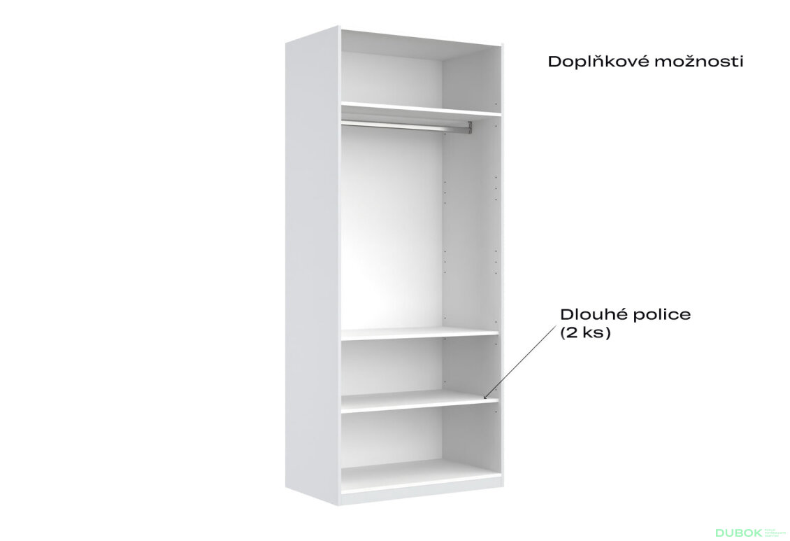 Fotografia 4 - Korpus skrine 2dv Biely lesk Idea