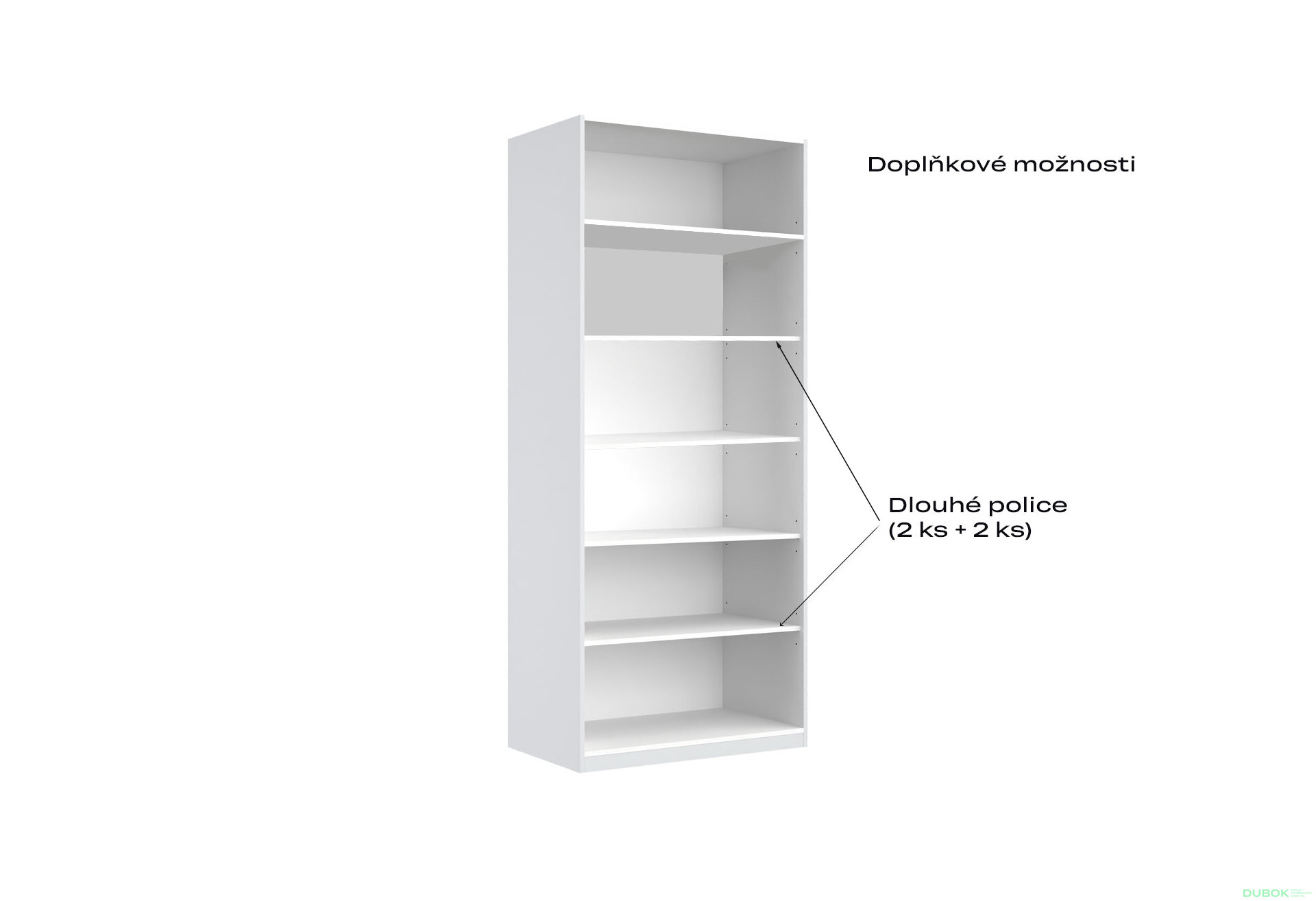 Fotografia 5 - Korpus skrine 2dv Biely lesk Idea