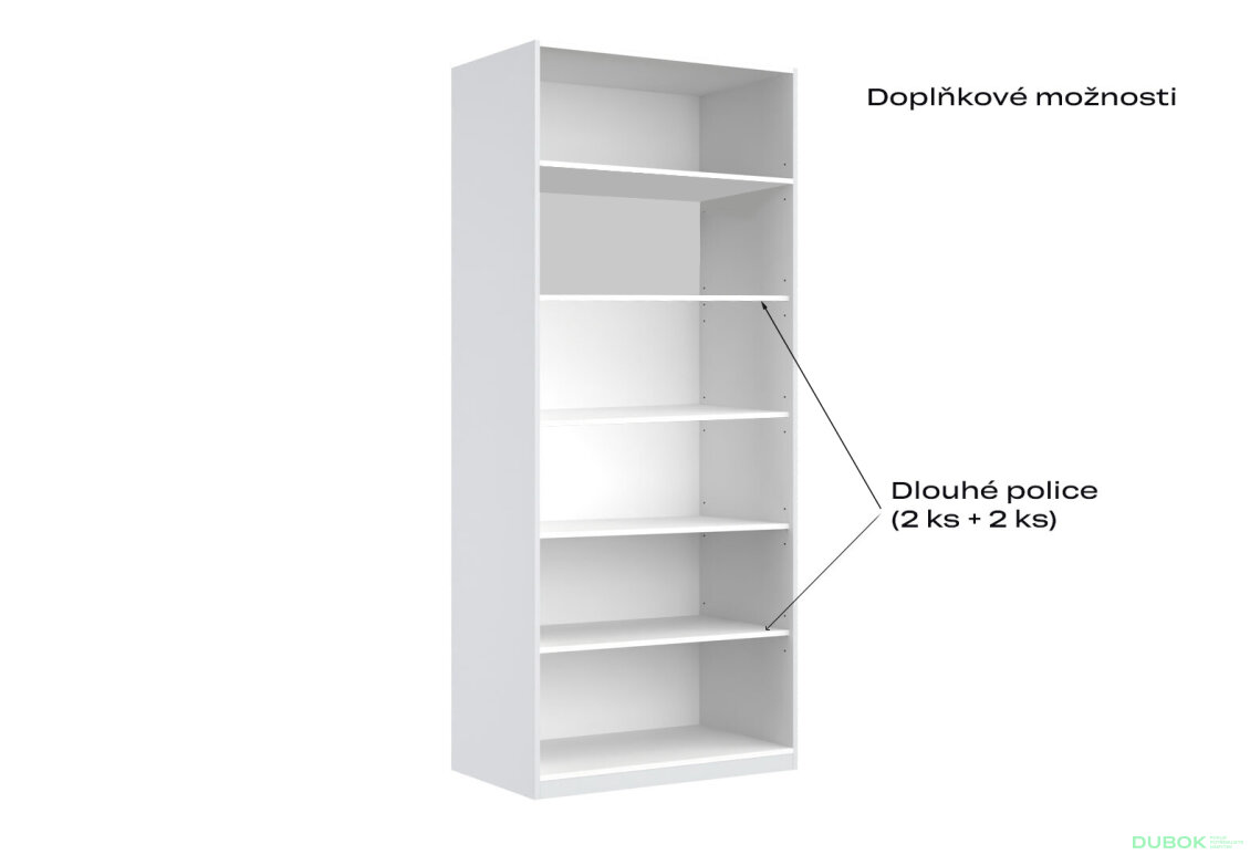 Fotografia 5 - Korpus skrine 2dv Biely lesk Idea