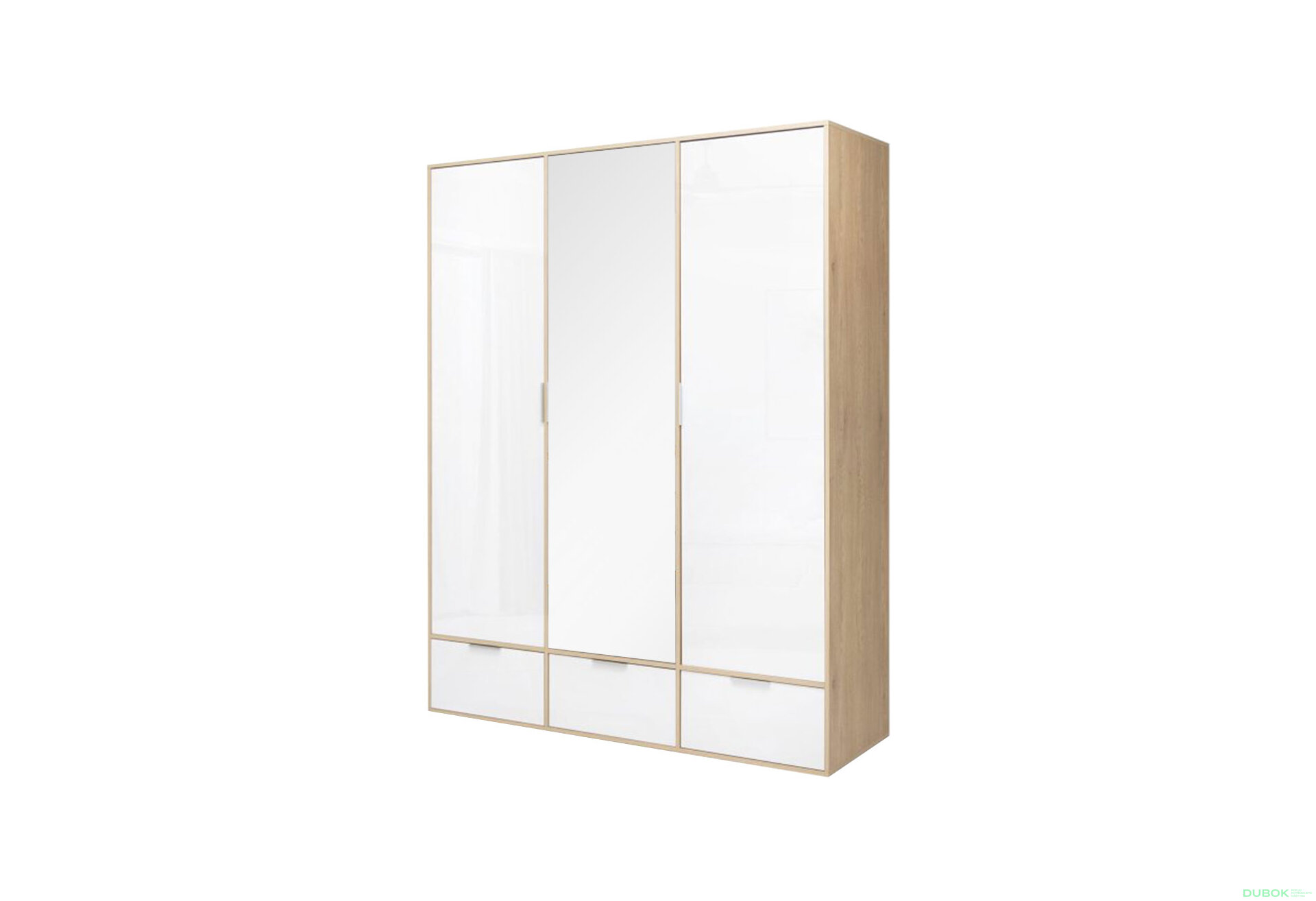 Fotografia 1 - Skriňa 3dc 3šx lesklá biela / dub cremona Olívia