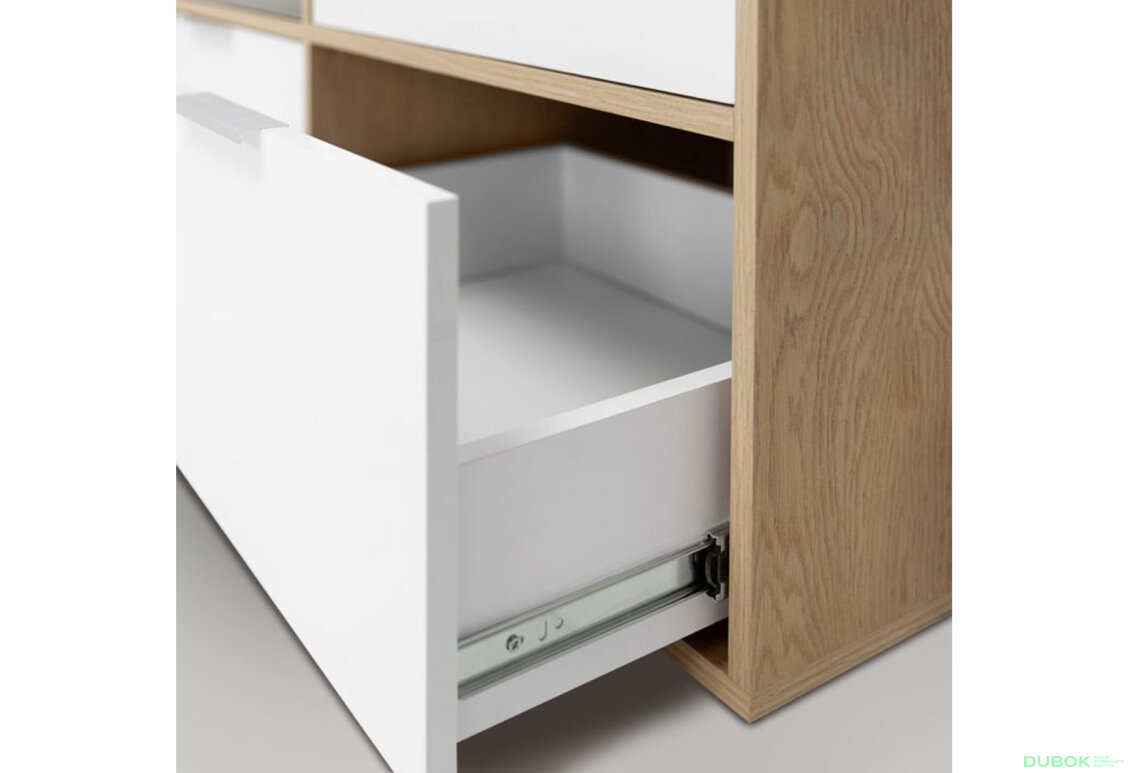 Fotografia 6 - Skriňa 3dc 3šx lesklá biela / dub cremona Olívia