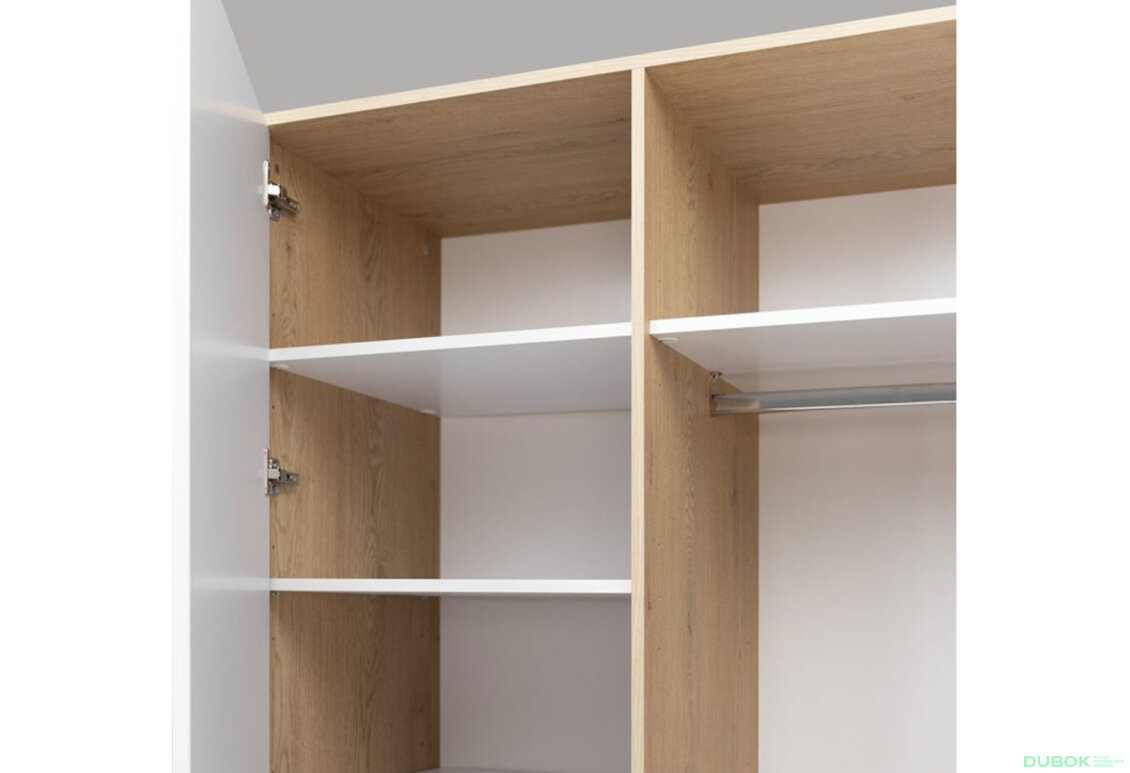 Fotografia 7 - Skriňa 3dc 3šx lesklá biela / dub cremona Olívia