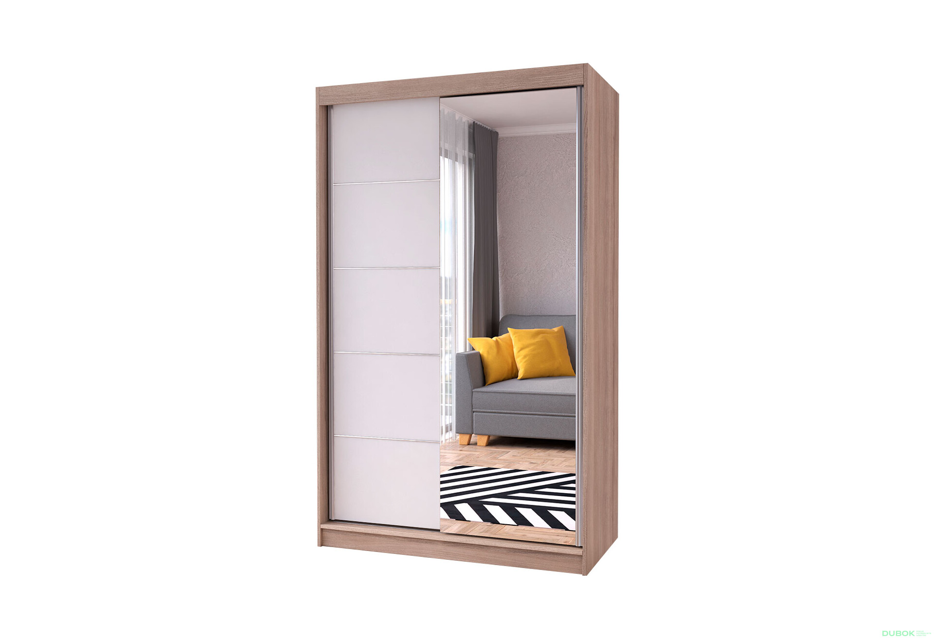 Fotografia 1 - Skriňa Neomi 05 so zrkadlom dub sonoma / biely