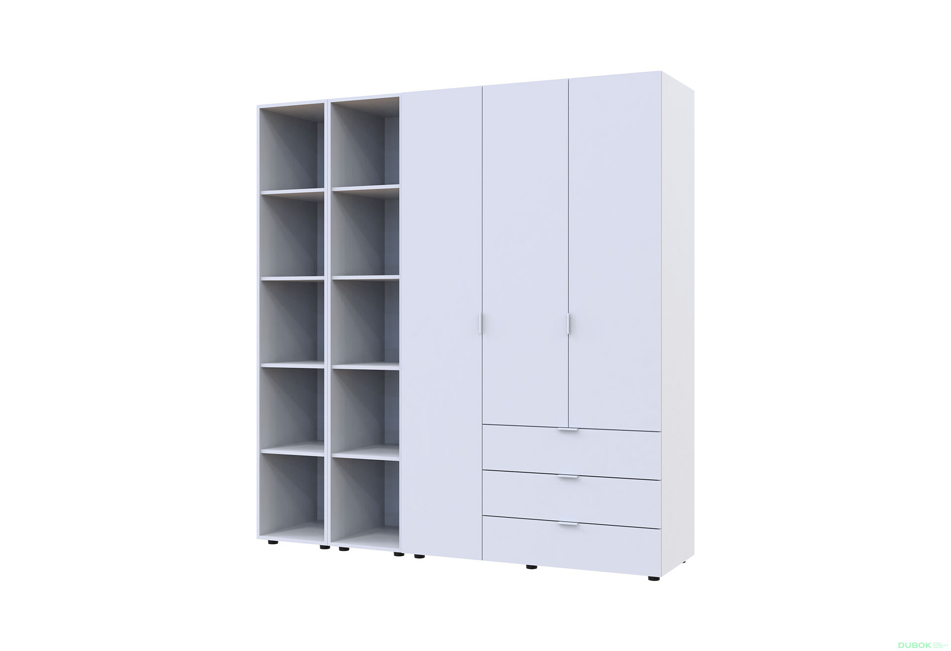 Skriňa trojdverová s 2 regálmi Gelar 192.6 cm Biela - Fotografia 6 Fotografia 6 - Skriňa trojdverová s 2 regálmi Gelar 192.6 cm Biela