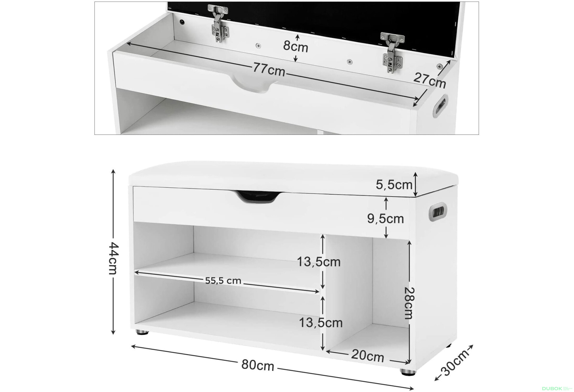 Szafka na Buty z Siedziskiem - LHS30W - Fotografia 9 Fotografia 9 - Szafka na Buty z Siedziskiem - LHS30W