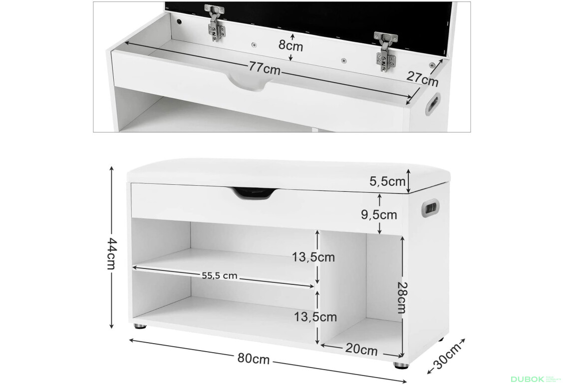 Szafka na Buty z Siedziskiem - LHS30W - Fotografia 9 Fotografia 9 - Szafka na Buty z Siedziskiem - LHS30W