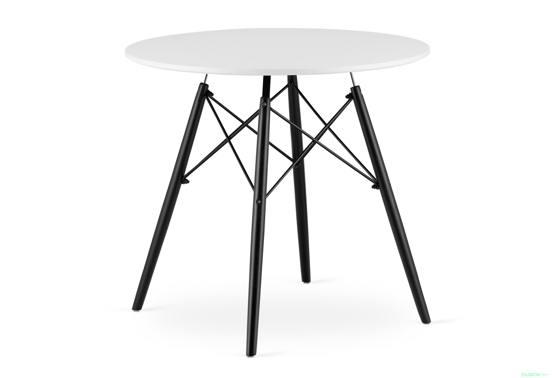 Stół TODI Okrągły 80cm - biały / czarne nogi - Fotografia 1 Fotografia 1 - Stół TODI Okrągły 80cm - biały / czarne nogi