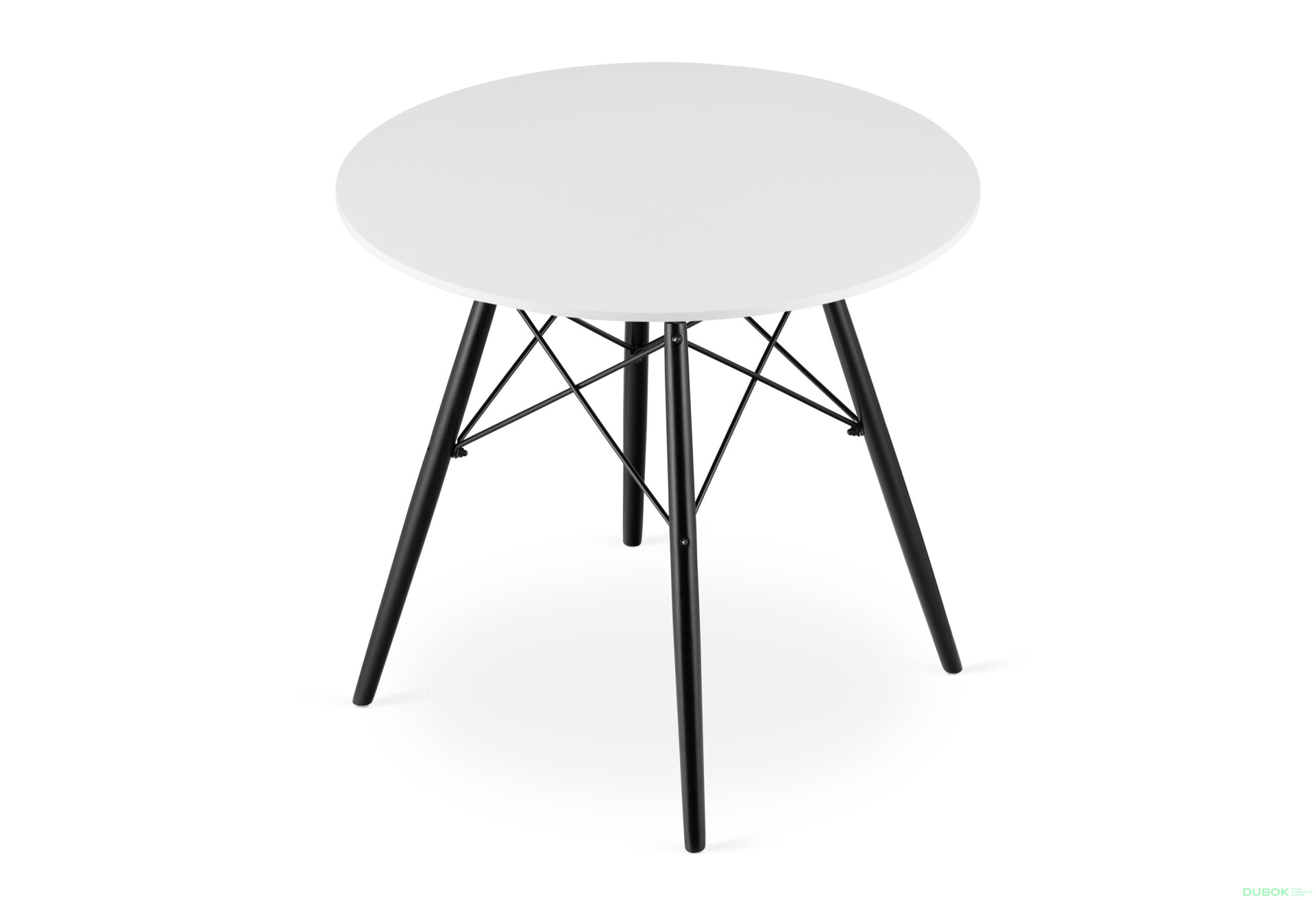 Stół TODI Okrągły 80cm - biały / czarne nogi - Fotografia 4 Fotografia 4 - Stół TODI Okrągły 80cm - biały / czarne nogi